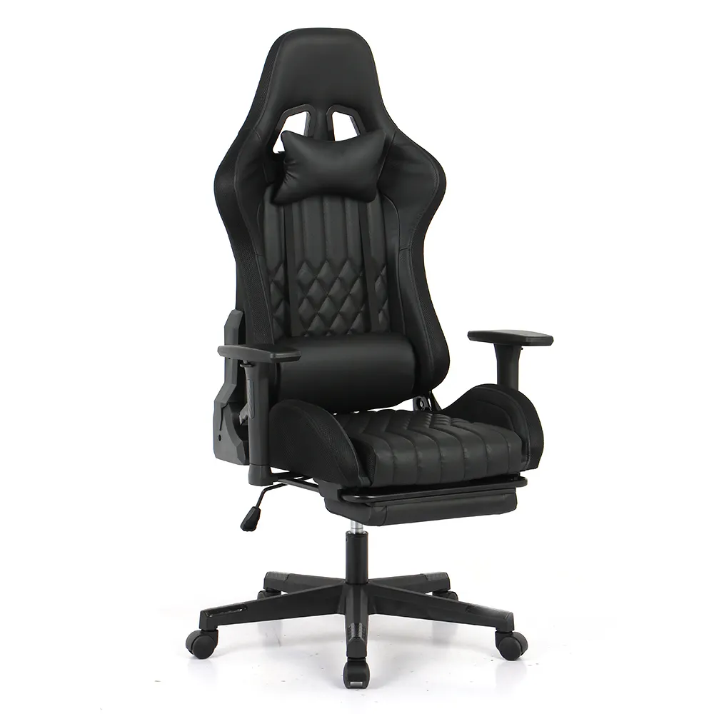 450 Lbs Pu Leather Sillas Gamer Pro Ergonomic Racing Chair With Retractable Footrest