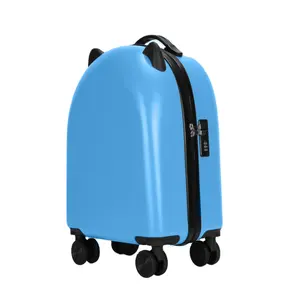 可爱手提儿童行李箱猫耳18英寸户外儿童行李箱手推车旅行定制卡通图案儿童行李箱
