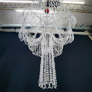 Nouveau <span class=keywords><strong>plafond</strong></span> spécial perles drapé cristal diamant perles rideau fleur Structure lustre grand <span class=keywords><strong>plafond</strong></span> décoration pour <span class=keywords><strong>mariage</strong></span> - Product Image 4