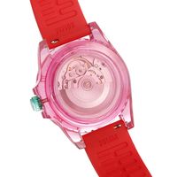 Montre mécanique automatique transparente en cristal personnalisée en usine, étanche 5ATM, bracelet en silicone lumineux, montre de sport pour homme