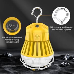 Lámparas de trabajo portátiles con proyector LED de 100W/80W/60W para obras de construcción, exteriores, seguridad de garajes, con enchufe estadounidense AC. - Product Image 3