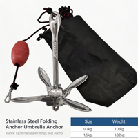 Ancre pliante en acier inoxydable pour bateau marin, accessoires de quincaillerie pour yacht