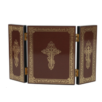 Jésus Christ Naissance Triptyque Statue Catholique Oriental Orthodoxe Religieux Icône pour Pâques Église Décorations En Bois Mur Signe