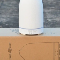 Diffuseur d'huiles essentielles en céramique de 160 ml avec fonction d'aromathérapie à brume froide silencieuse pour la maison, la chambre, le bureau, la relaxation