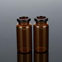 Flacon en verre moulé ambre avec bouchon en caoutchouc et bouchon en aluminium pour médicaments, 10ml, 20ml, 30ml, vente en gros