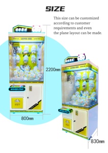 Máquina Expendedora de juguetes Arcade Neofuns, <span class=keywords><strong>juegos</strong></span> que funcionan con monedas, máquina de grúa de garra de juguete de estrella movida de 31 pulgadas con aceptador de billetes - Product Image 3
