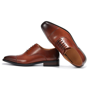 Nouvelles Chaussures Oxford en Cuir de Vachette de Qualité Supérieure, Marron Décontractées et Habillées, Idéales pour le Travail et les Occasions Formelles, Confortables et Durables - Product Image 3