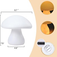 Lampe LED RGB en forme de champignon, veilleuse contemporaine en ABS, télécommandée, étanche, alimentée par piles, pour l'ambiance de la chambre