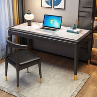 Grand bureau d'ordinateur minimaliste Boardoffice, le bureau en dalle de roche est résistant à la saleté et facile à nettoyer, adapté à une utilisation au bureau.