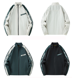 Veste d'extérieur à capuche imperméable décontractée pour homme Blazer rayé à texture douce Trench Coat avec col montant confortable - Product Image 6