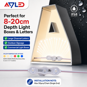 ADLED 1.2W DC12V LED Module IP68 Waterproof For 8-20cm Depth <b>Light</b> <b>Boxes</b> And Letters Outdoor Use - Product Image 1