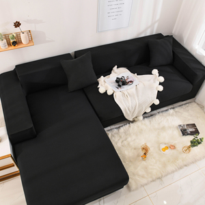 Su misura di alta elasticità universale nero non-slip elastico forma di l divano copertura 4 5 6 posti <span class=keywords><strong>fodera</strong></span> - Product Image 1