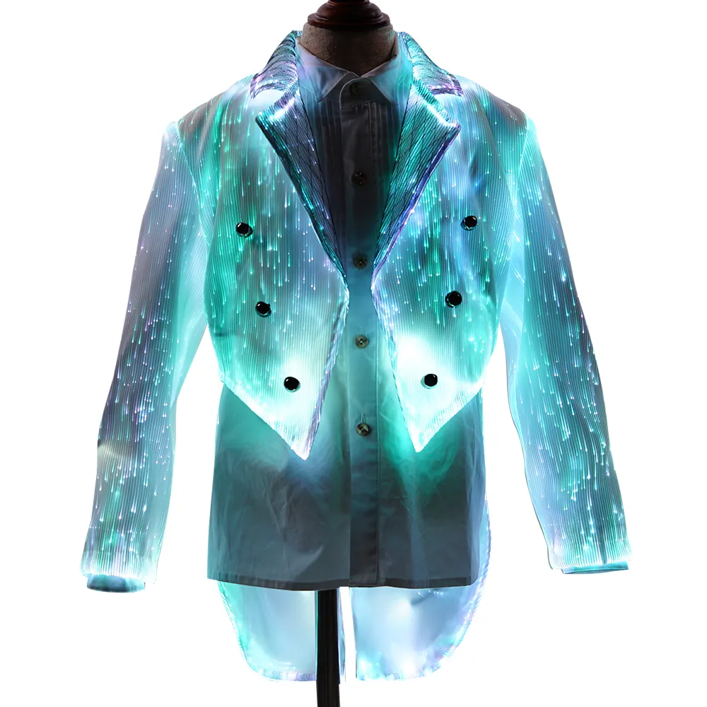 New arrival Led light up fiber optic fabric slim fit formal wedding event wear kids & boys & children tuxedo blazer suit