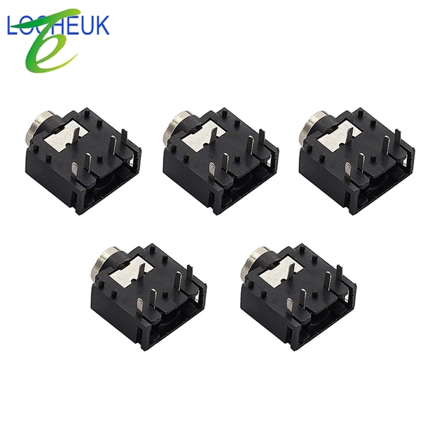 3.5mm Stereo Jack Audio Socket 5 Pin PCB Mount Female Jack Socket Audio Connector PCB 3F07 PJ-307 PJ307