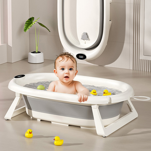Purorigin OEM - Ensemble de <span class=keywords><strong>baignoire</strong></span> pliable portable 4-<span class=keywords><strong>en</strong></span>-1 pour bébé avec siège de bain et coussin de bain - Product Image 2