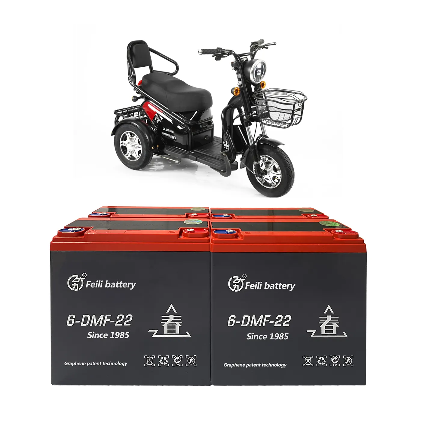 Feili 12V 22Ah condensatore grafene batteria vendite dirette della fabbrica Scooter elettrico Ebike bicicletta elettrica risciò di alta qualità