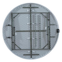 Table ronde pliable en HDPE durable de 122 cm, capacité de 8 personnes, pour hôtel, banquet, fête