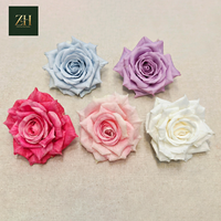 Têtes de roses artificielles en soie, 5 couleurs, avec tige en plastique, roses artificielles détachées pour mariage, arche murale, centre de table, allée