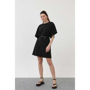 Vestido sencillo y holgado con cuello redondo, tejido, para uso diario, con cintura natural y lavable. - Product Image 1