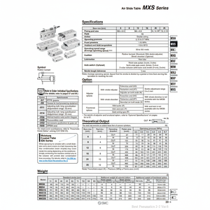 Table coulissante pneumatique SMC Pneumatics MXS12-10BT pièces pneumatiques de haute qualité - Product Image 1