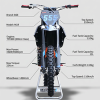 Moto tout-terrain 300cc 4 temps à essence, Dirtbike BSE X5 TYX300, refroidissement par air, Enduro, Motocross, Moto hors route