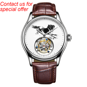 Custom Logo Tourbillon Mechanical Watch Men's Ink Wash Horse Art Skeleton Sapphire Crystal Wristwatch - Product Image 2