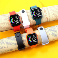 Montre électronique numérique LED en plastique 2026 pour hommes, femmes et étudiants, écran couleur arc-en-ciel personnalisé, petite montre de loisirs carrée