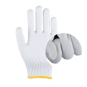 Wholesale White Cotton Knitted Gloves In Stock Guantes De