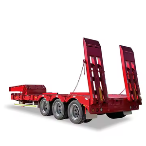 3 4 Axle 13000mm Low Bed Container Semi-Trailer Smooth running under heavy <b>load</b> - Product Image 5