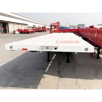 Semi-remorque à plateau plat en acier de 50 tonnes à triple essieu pour le transport de tracteurs 4 essieux
