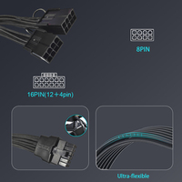 Harga Pabrik Grosir Kabel Ekstensi KBQCONN 12VHPWR 12+4PIN Male to Female Berlapis untuk Catu Daya GPU