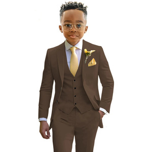 Costume 4 Pièces Garçon Smoking Ajusté - Veste, Pantalon, Gilet Et Nœud Papillon - Mariage