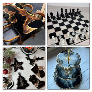 Résine époxy noire 32OZ avec fleurs séchées Kit époxy noir opaque sans bulles mélange 1:1 auto-nivelant pour la fabrication de bijoux - Product Image 6