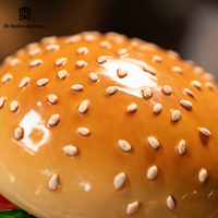 Escultura de Hamburguesa Gigante Personalizada de Fibra de Vidrio, Réplica Realista de Comida Rápida para Decoración de Restaurantes y Publicidad Exterior