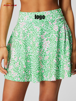 Jupe-short de golf et de tennis plissée taille haute pour femme, avec logo personnalisé, en polyester et élasthanne, extensible dans quatre directions, séchage rapide, avec short intégré