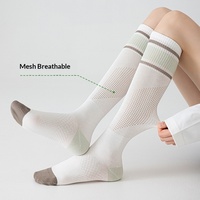 Chaussettes de sport professionnelles d'été pour femmes, en coton, à compression élastique, amincissantes, absorbant la transpiration, déodorantes, à tube long