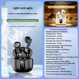 OTHC 050A HD Digitalanzeige True Wireless 5.3 für In-Ear TWS Ohrhörer Anruf-Geräuschunterdrückung Stereo-Sound 3-5 Stunden - Product Image 6