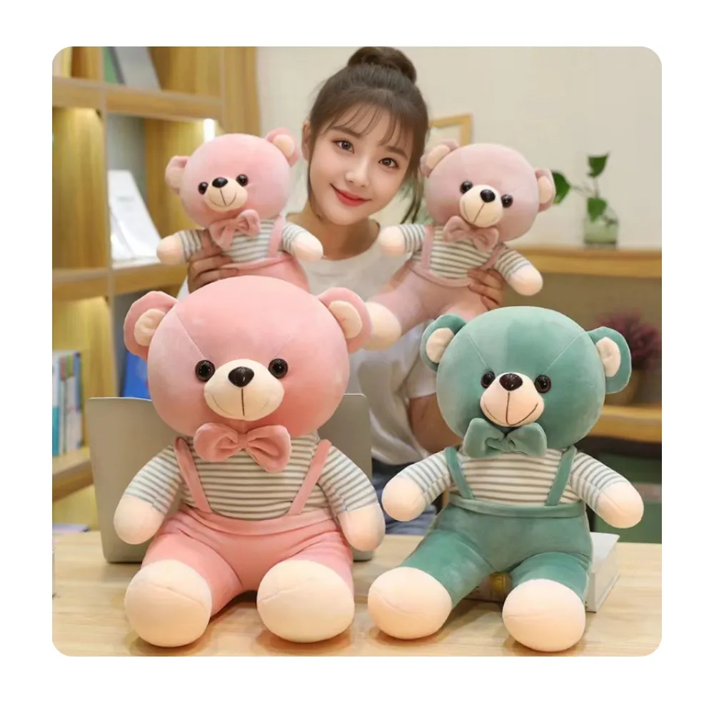 OEM hadiah Hari Valentine custom plushie indah beruang barang mainan dengan pakaian beruang teddy lembut mainan boneka binatang grosir