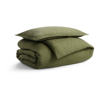 Pierre lavée couette français 100% lin Nature linge de lit ensemble pour chambre Style drap housse taie d'oreiller LOGO personnalisé