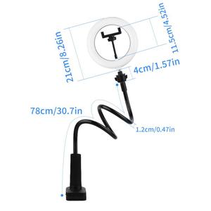 Anneau lumineux LED de 8 pouces avec support paresseux et support de téléphone, lumière d'appoint pour selfie, idéal pour le streaming en direct, l'enregistrement vidéo, TikTok et la photographie - Product Image 4
