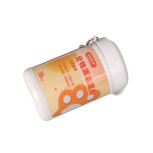 Custom 30pcs Mini <span class=keywords><strong>Wet</strong></span> <span class=keywords><strong>Pet</strong></span> <span class=keywords><strong>Cleaning</strong></span> <span class=keywords><strong>Wipes</strong></span> Plastic <span class=keywords><strong>Canister</strong></span> com Keychain para a limpeza eficaz do tecido corporal - Product Image 6