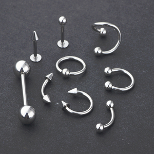 Set da 120 Pezzi di Gioielli per Piercing <span class=keywords><strong>in</strong></span> <span class=keywords><strong>Acciaio</strong></span> Inossidabile: Barrette Circolari, Ferri a Ferro di Cavallo, Piercing a Punta Curva, Anelli per Labbro, Naso e Ombelico - Product Image 3