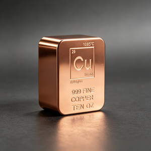 10oz Polished Copper Cu Block, Copper Bullion <b>Bar</b> For Investment - Product Image 1