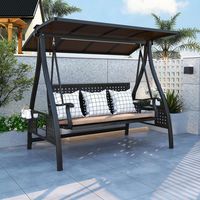 Fauteuil suspendu double en aluminium pour extérieur, jardin, balcon, avec protection solaire, chaise à bascule pour la maison
