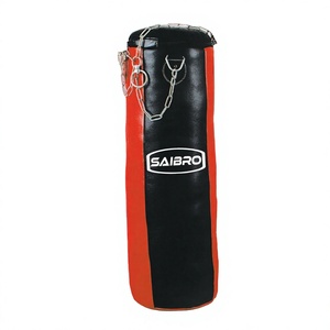 Sac de boxe Saibro en cuir PU noir et rouge, durable, avec fermeture à lacets, rempli de sable, pour adultes - Product Image 2