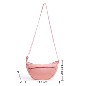 Sac bandoulière ajustable en nylon pour femme, forme lune, personnalisable, étanche, avec fermeture éclair, tendance, portable, pour voyage - Product Image 5
