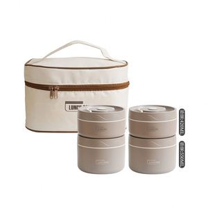 304 Stainless Steel <b>Insulated</b> Food Sealed Portable Meal <b>Box</b> for Office Workers Students Round Multi-Layer Microwave <b>Lunch</b> <b>Box</b> - Product Image 1