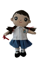 Robe de graduation personnalisée OEM, poupée garçon en peluche, broderie de nom personnalisée, uniforme scolaire exclusif, vêtements, jouet en peluche personnalisé, vente en gros
