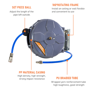 Carrete de <span class=keywords><strong>Manguera</strong></span> de Aire de Alta Presión de Material PE, Retráctil, de Enrollado Automático, de Excelente Calidad, para Montaje en Pared o de Pie - Product Image 4