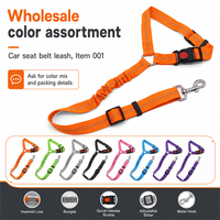Ceinture de sécurité pour chien, laisse rétractable en nylon solide, réfléchissante, bungee, dispositif de sécurité pour animaux de compagnie dans les véhicules, réglable de 45 à 84 cm, 9 couleurs